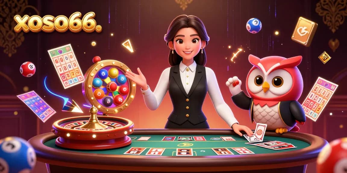 Xoso66. Engage in exciting lottery action with dynamic elements like numbered balls and bingo cards.