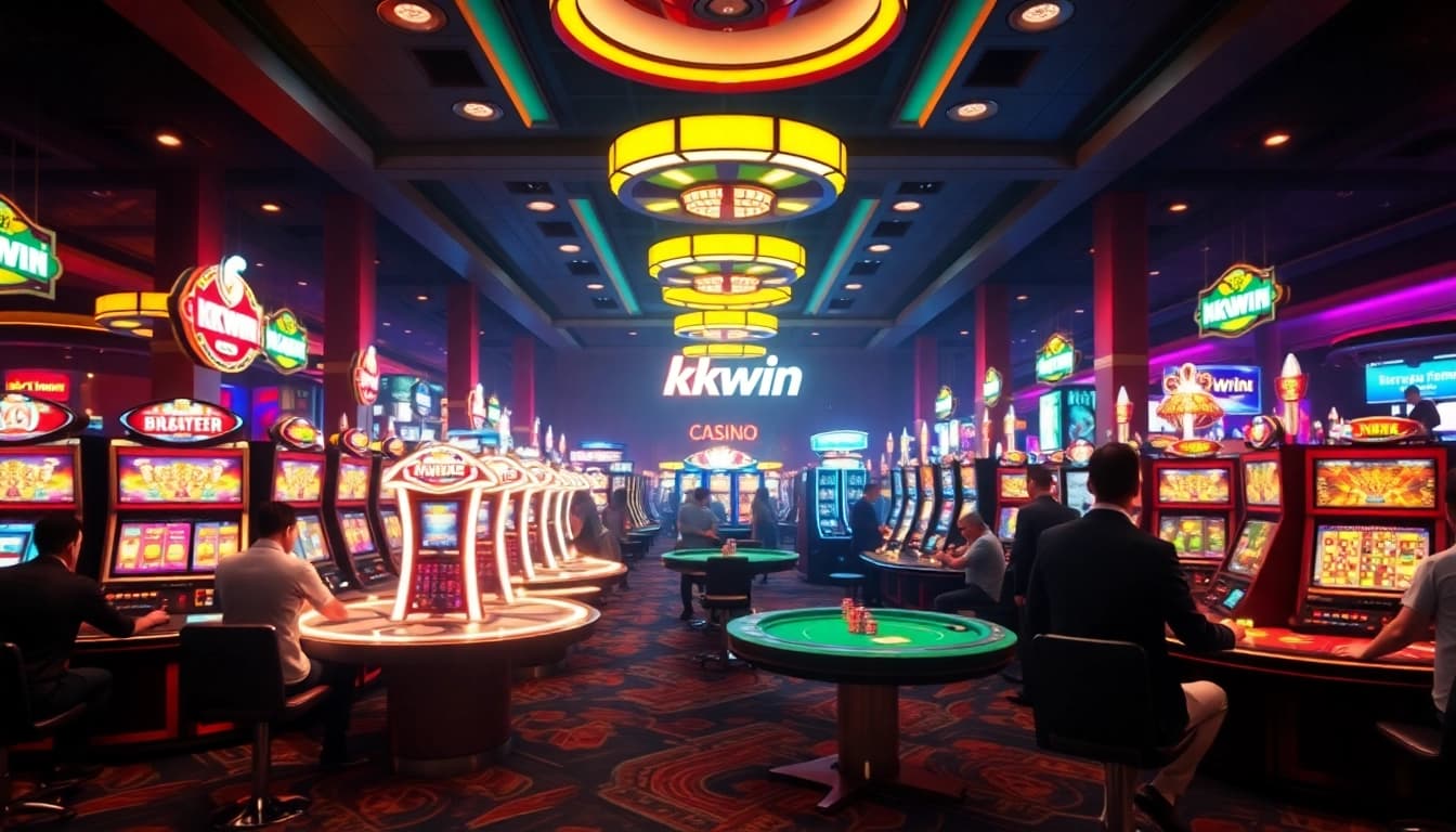 Experience the thrill of gambling at kkwin com, with exciting poker tables and colorful slot machines bustling with players.