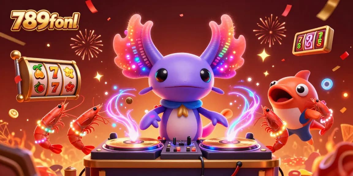 Experience the excitement of 789fonl with a vibrant 3D gaming scene showcasing a neon-themed casino atmosphere.