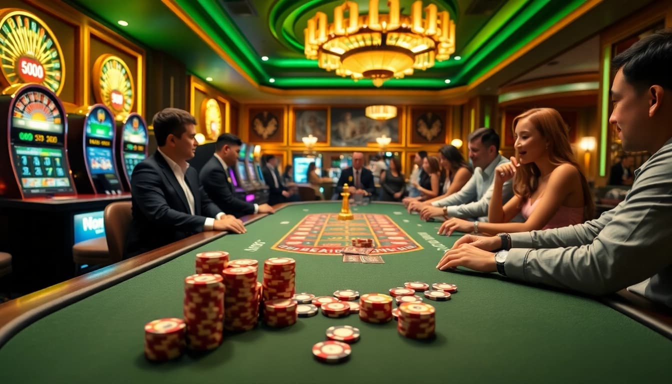 KJC XX88 gaming table with players engaging in thrilling casino action.