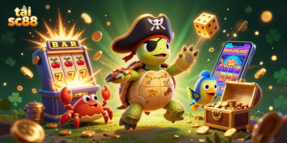 Engage with exciting bets as you tải sc88 through a vibrant 3D casino adventure featuring characters and treasures.