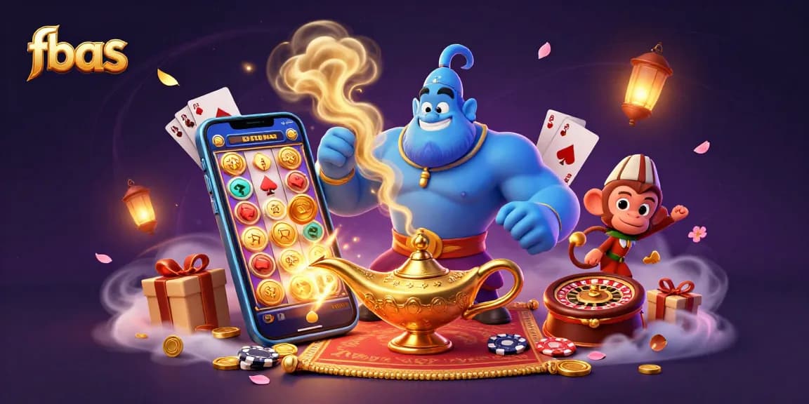 Engage in thrilling gaming action at fbas with animated characters sprouting casino elements.