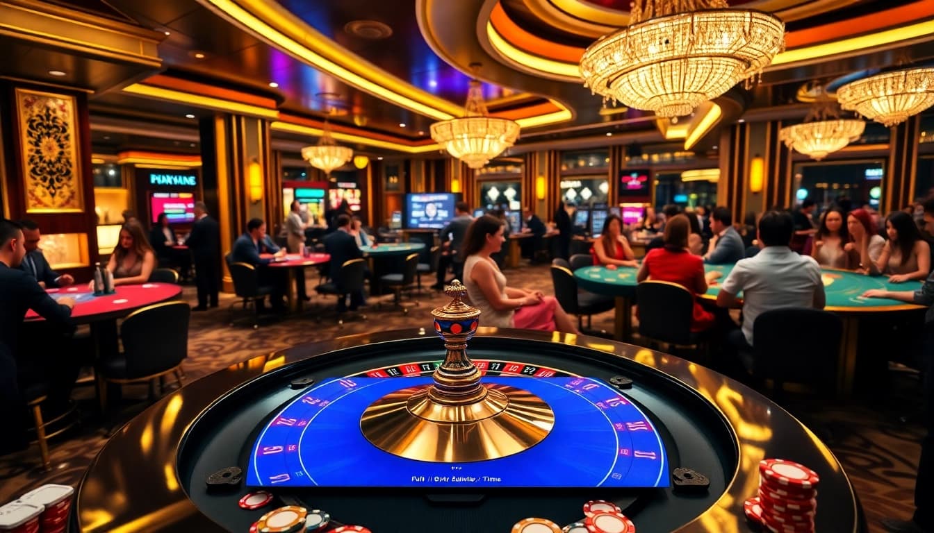 Engaging gambling scene with 88AA branding showcasing roulette and poker excitement.