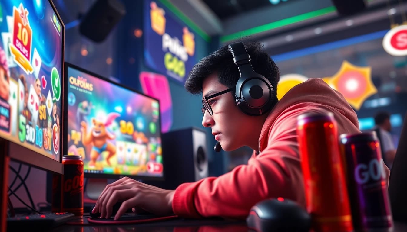 Multiplayer gaming experience on Trang chủ Go88, featuring vibrant graphics and an engaged gamer.