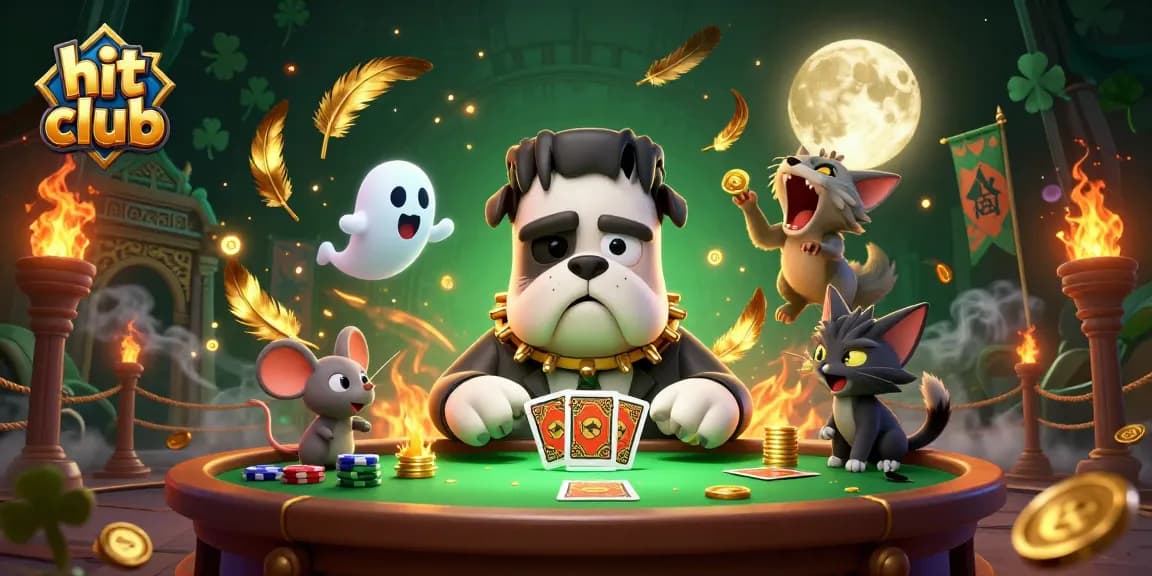 Hit club players engaging with a 3D casino environment filled with gold coins and vibrant characters.
