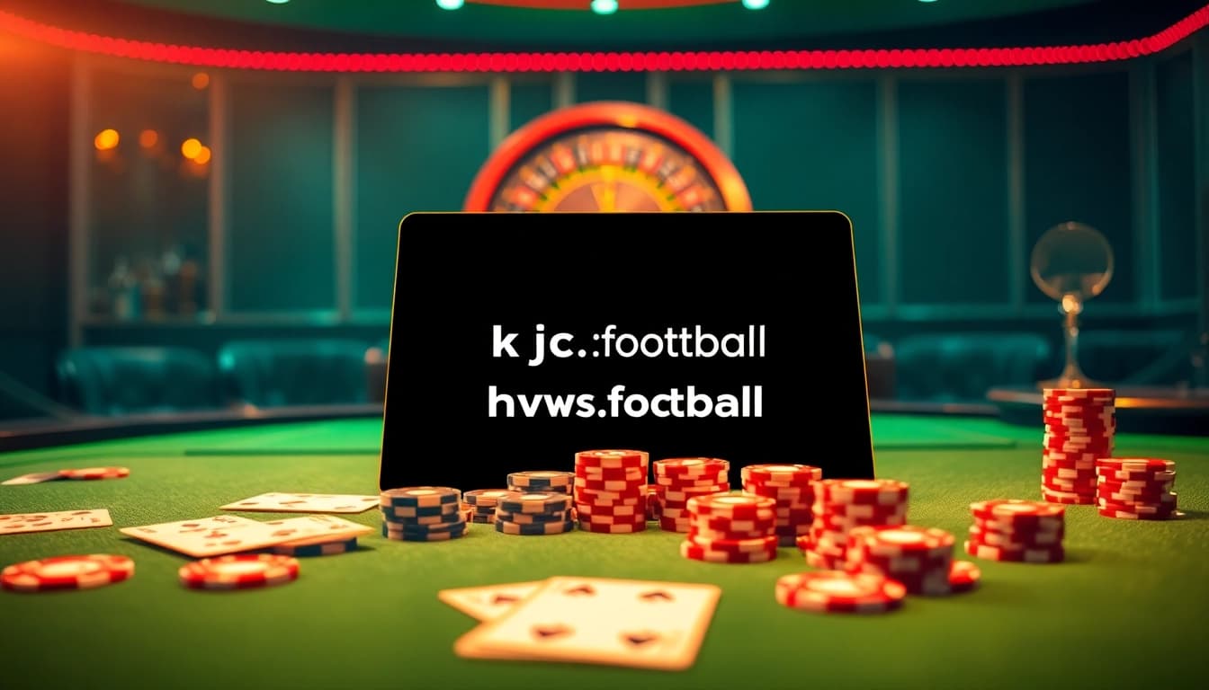 Engage with an exciting gambling scene featuring the online platform https://kjc.football/ with luxury poker elements.