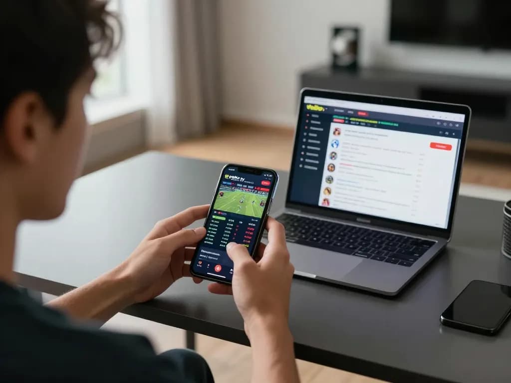 Experience live sports betting with vebo tv on a modern smartphone screen.