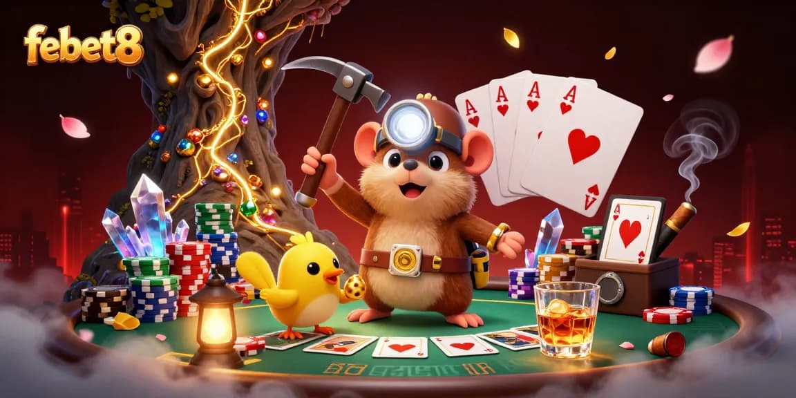 Experience febet8 by diving into thrilling gaming with vibrant poker and treasure hunting elements.