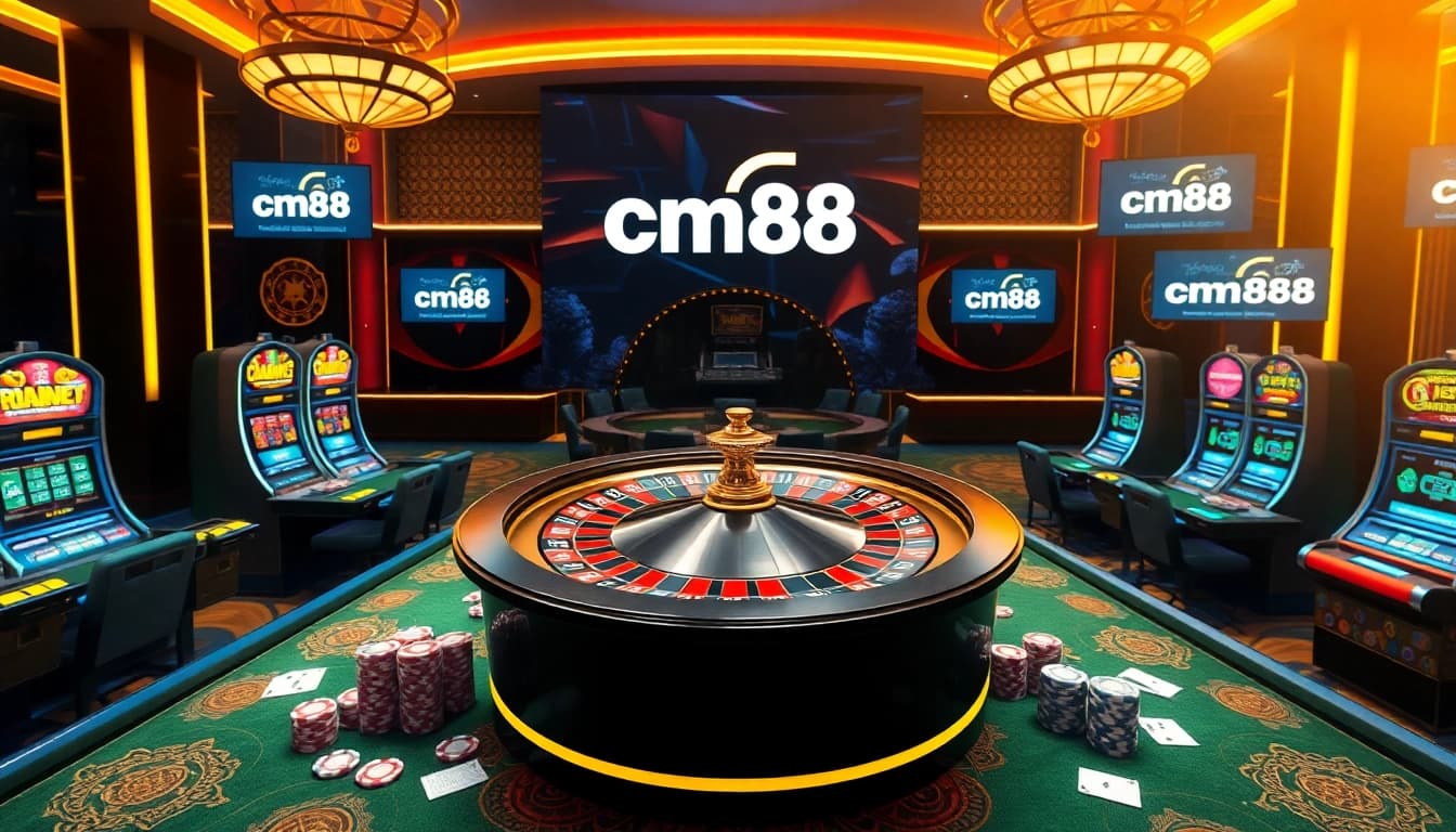 Experience the excitement at trang chủ cm88, showcasing vibrant casino tables and engaging slot machines.