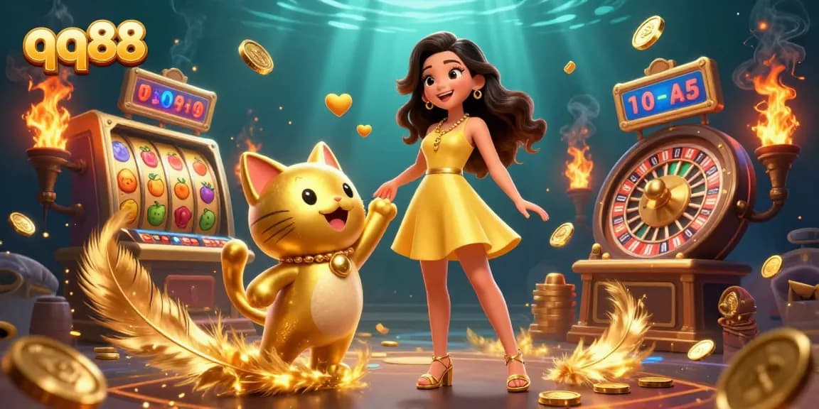 Spin to win big with qq88 at an exciting online casino environment filled with vibrant elements.