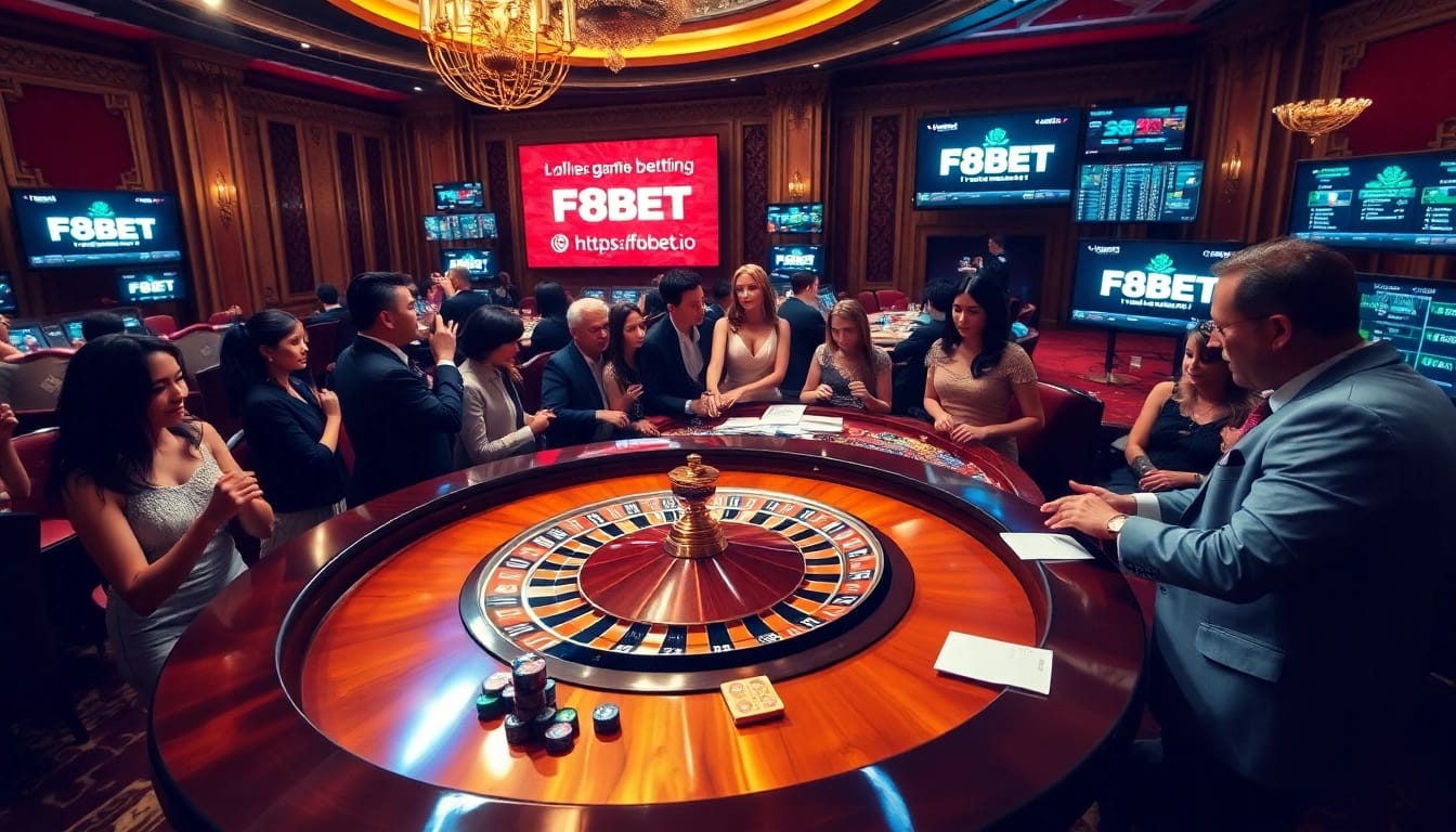 Experience thrilling action at the F8BET casino with exciting roulette gameplay and vibrant chips.