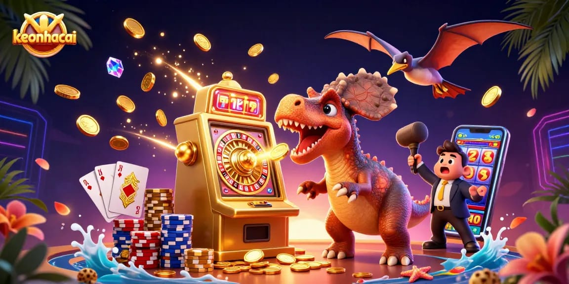 Experience the keonhacai jackpot thrill with vibrant 3D characters and casino excitement.