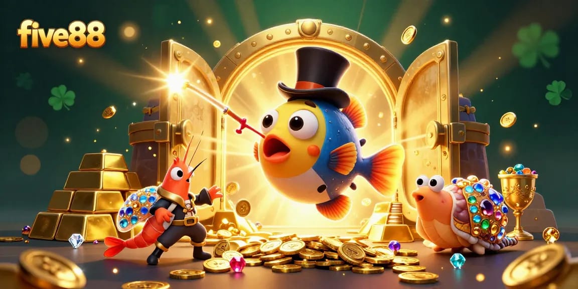 Engage with five88 by spinning glowing gold coins and treasures with exciting underwater characters.