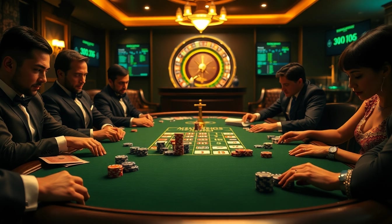 Players engaging with high-stakes gaming at https://ww88.directory/ casino table, showcasing luxury and excitement.