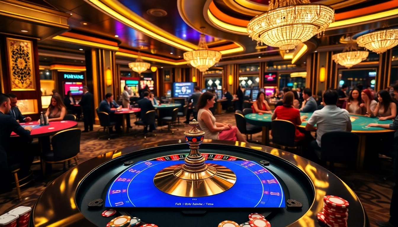 Engaging gambling scene with 88AA branding showcasing roulette and poker excitement.