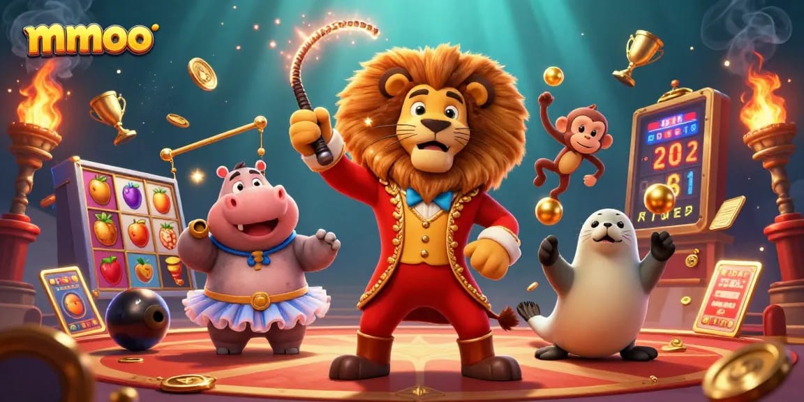 Engage in thrilling slot games at mmoo with vibrant 3D circus characters and dynamic elements