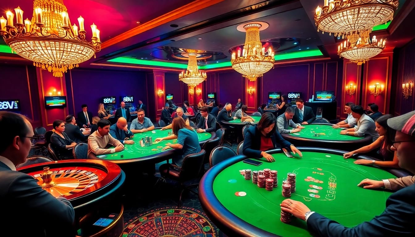 Experience the thrill of poker at 888VI casino with vibrant tables and professional dealers.