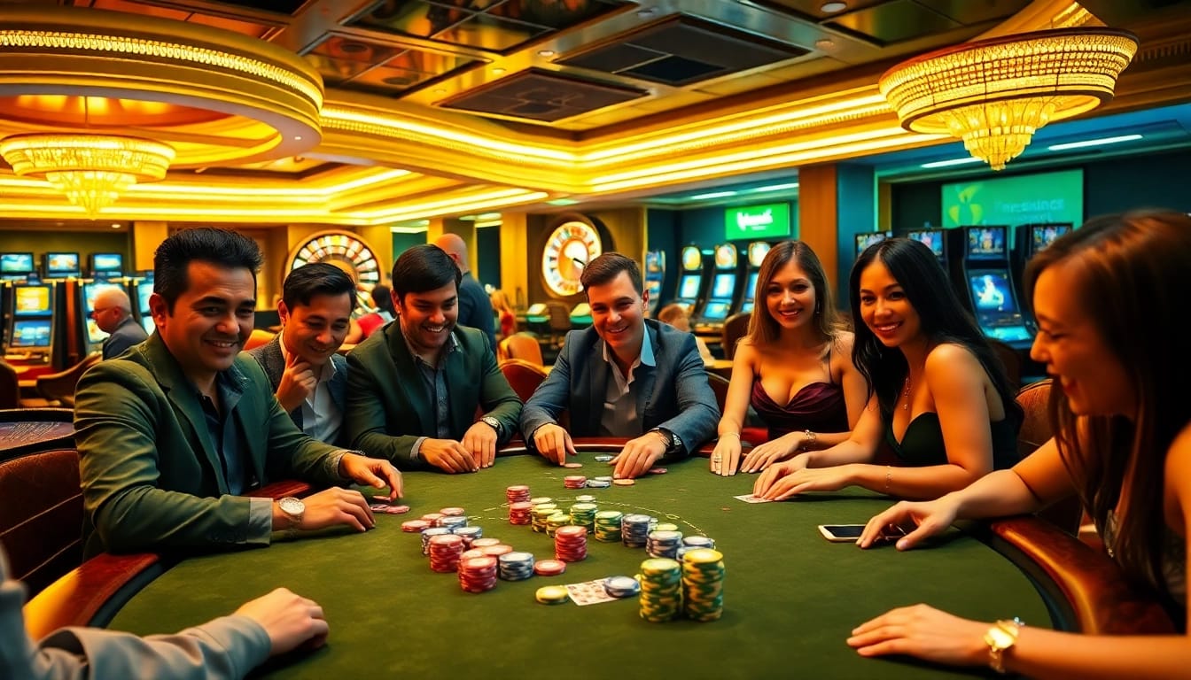 Experience thrill in a luxurious casino where players enjoy phim moi at the poker table.