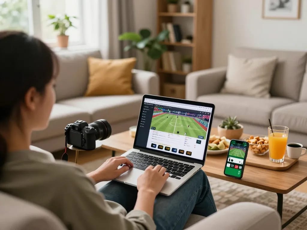 Cà khịa tv live betting session with engaged sports fan analyzing game strategies