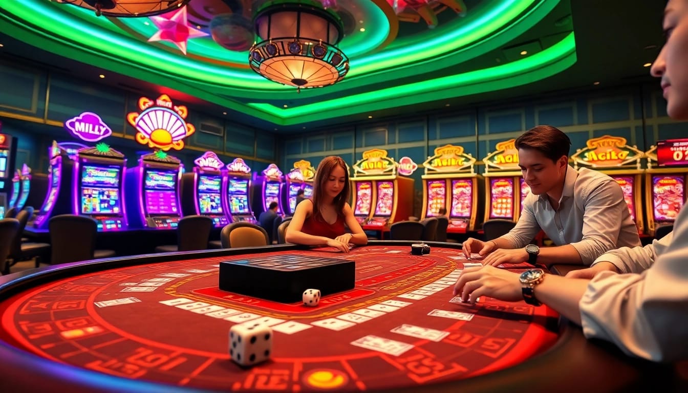 Exciting gameplay of tài xỉu md5 with vibrant casino elements and engaged players.