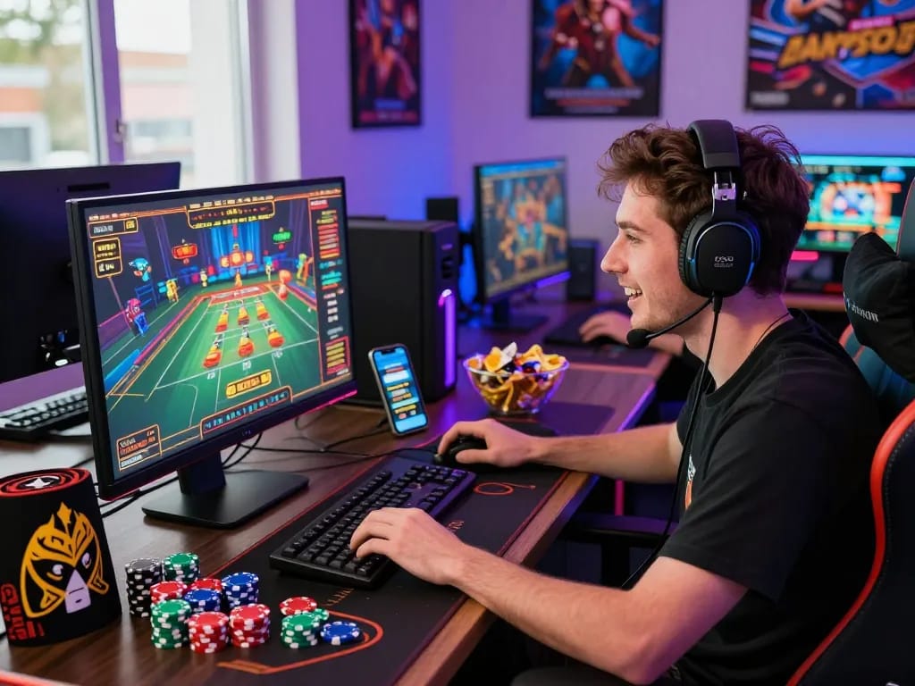 Exciting online gaming experience at 73h.br.com with vibrant gaming setup