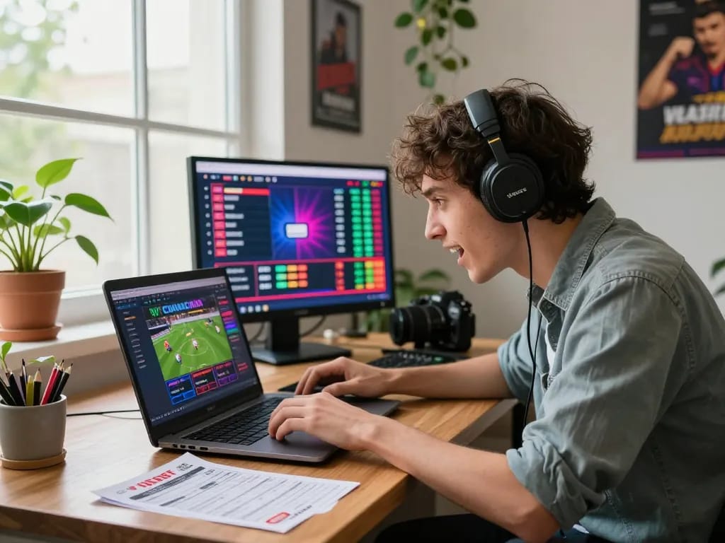 Dynamic betting experience on Vsbet with a user engaged in online wagering.