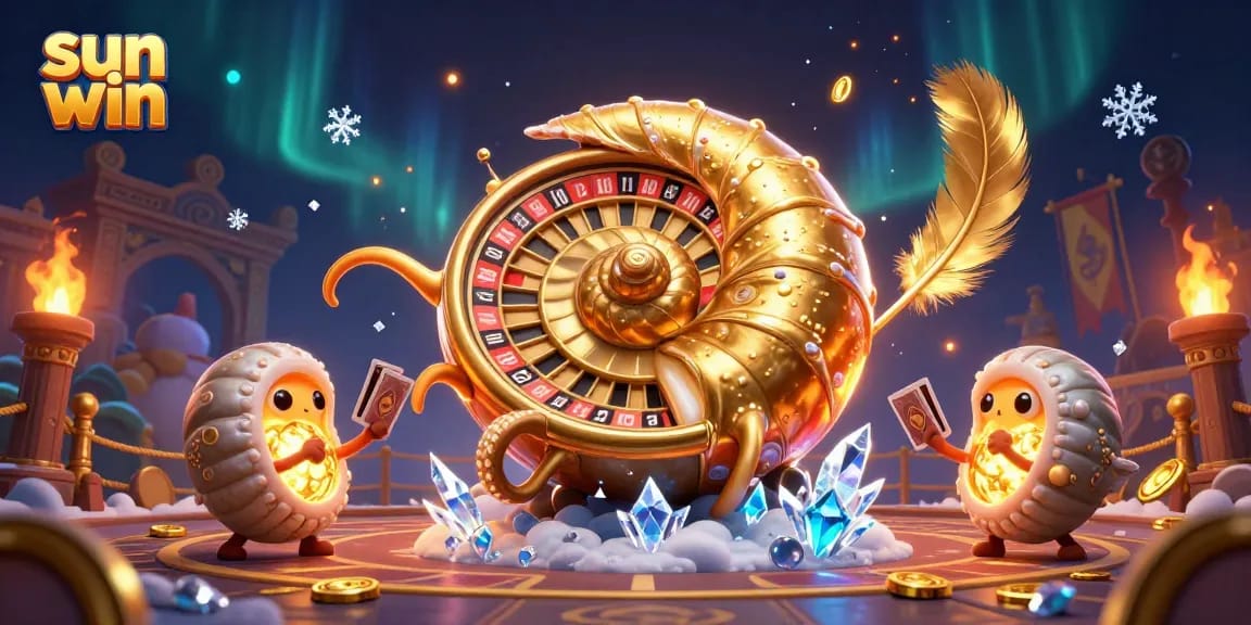 Experience the thrill of sun win with an ancient nautilus as a roulette wheel, embodying exciting gambling action.