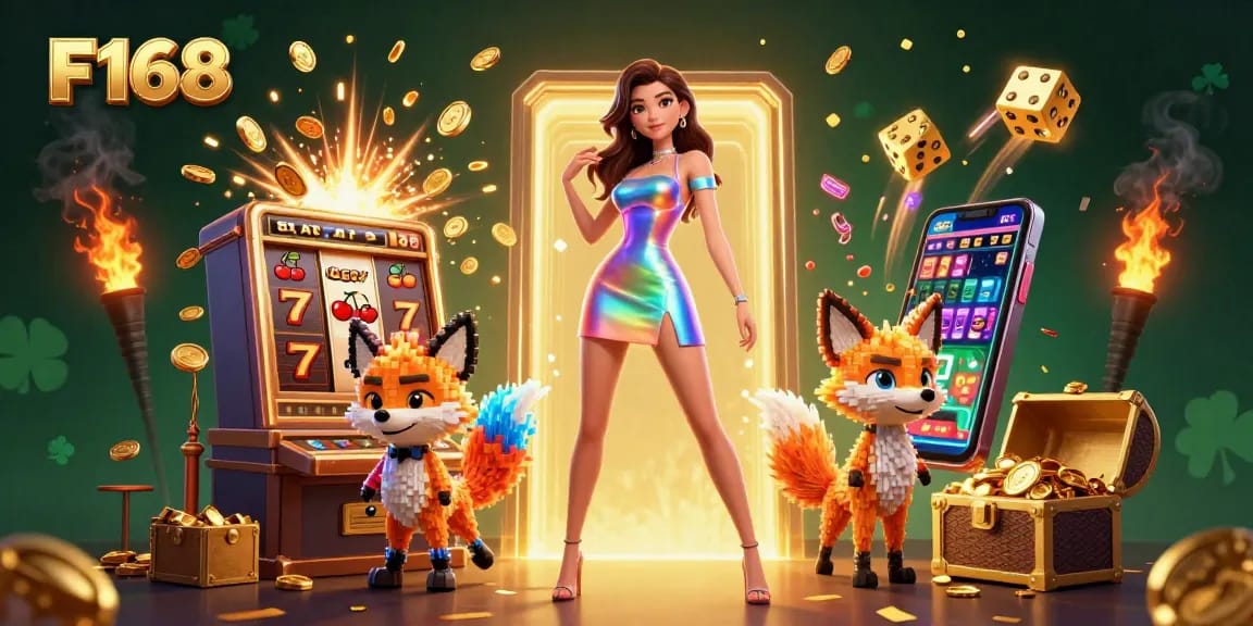F168 players winning massive jackpots at an electrifying casino scene filled with dynamic slot elements.