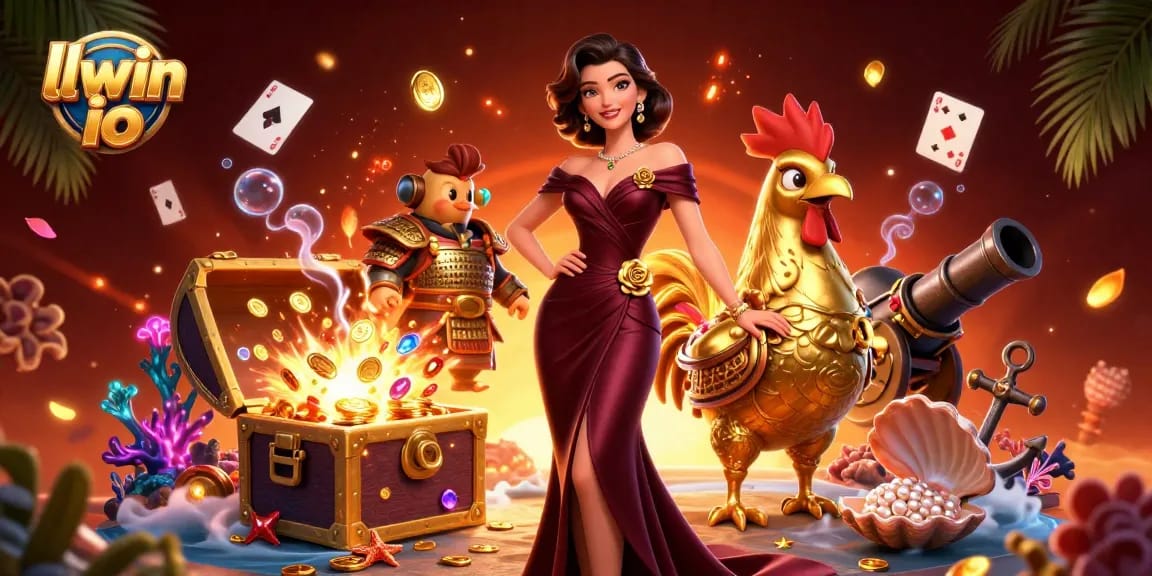 Experience the thrill of winning at llwin io with a vibrant 3D casino scene featuring treasure and adventure.