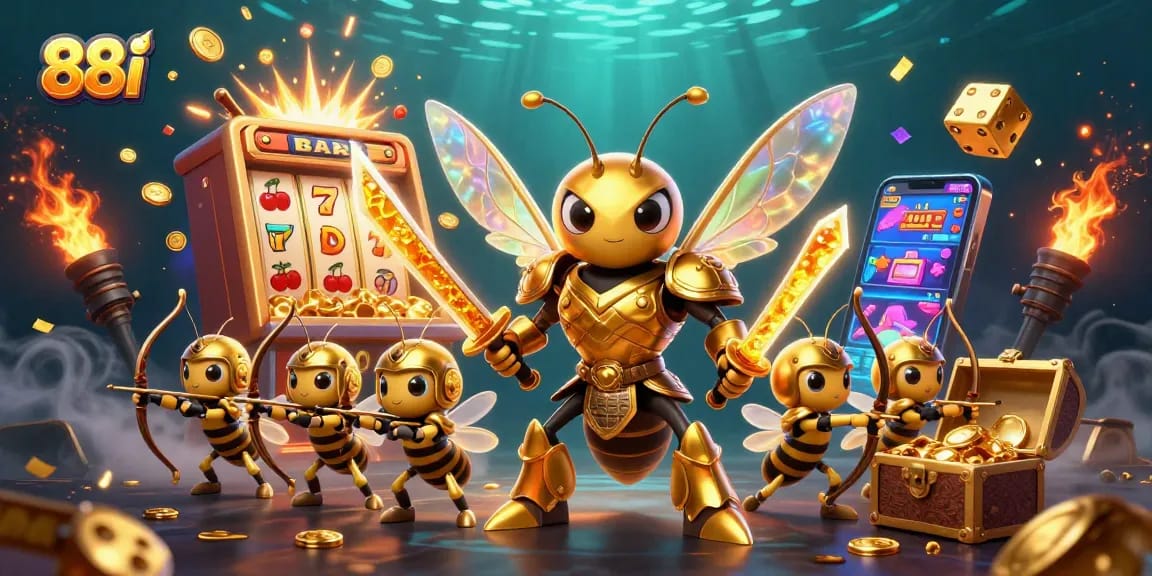 Experience the thrill with 88i's vibrant games, featuring golden hornets and slot jackpots!