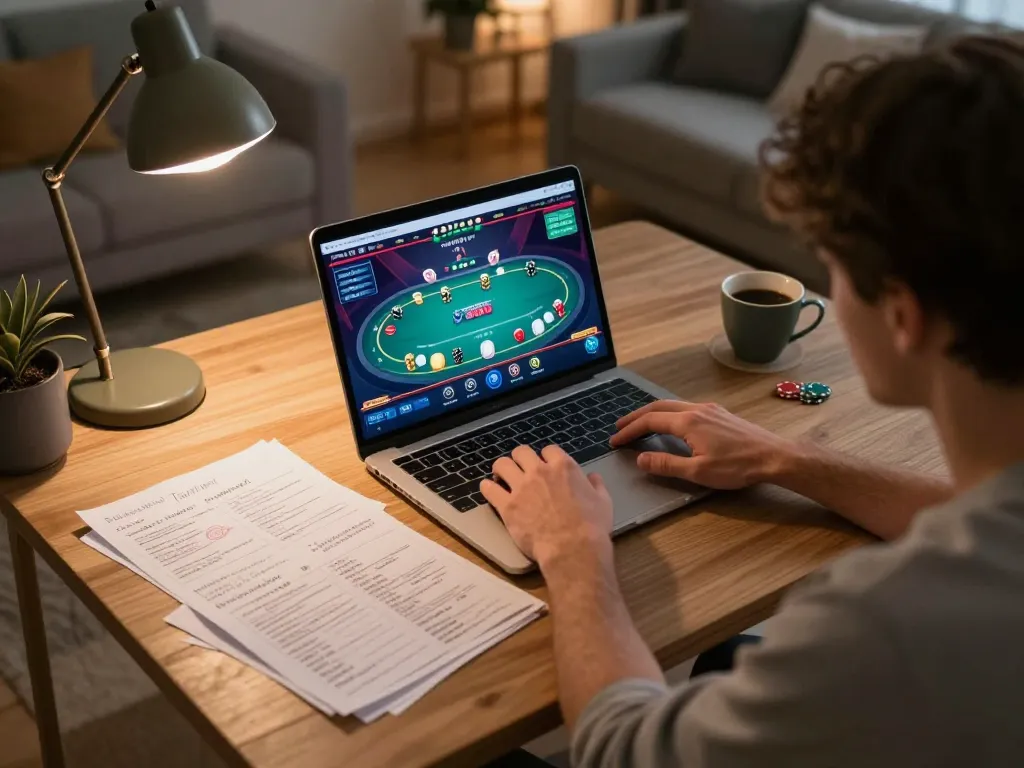 Engage with onbet through strategic online poker gameplay in a cozy home setting