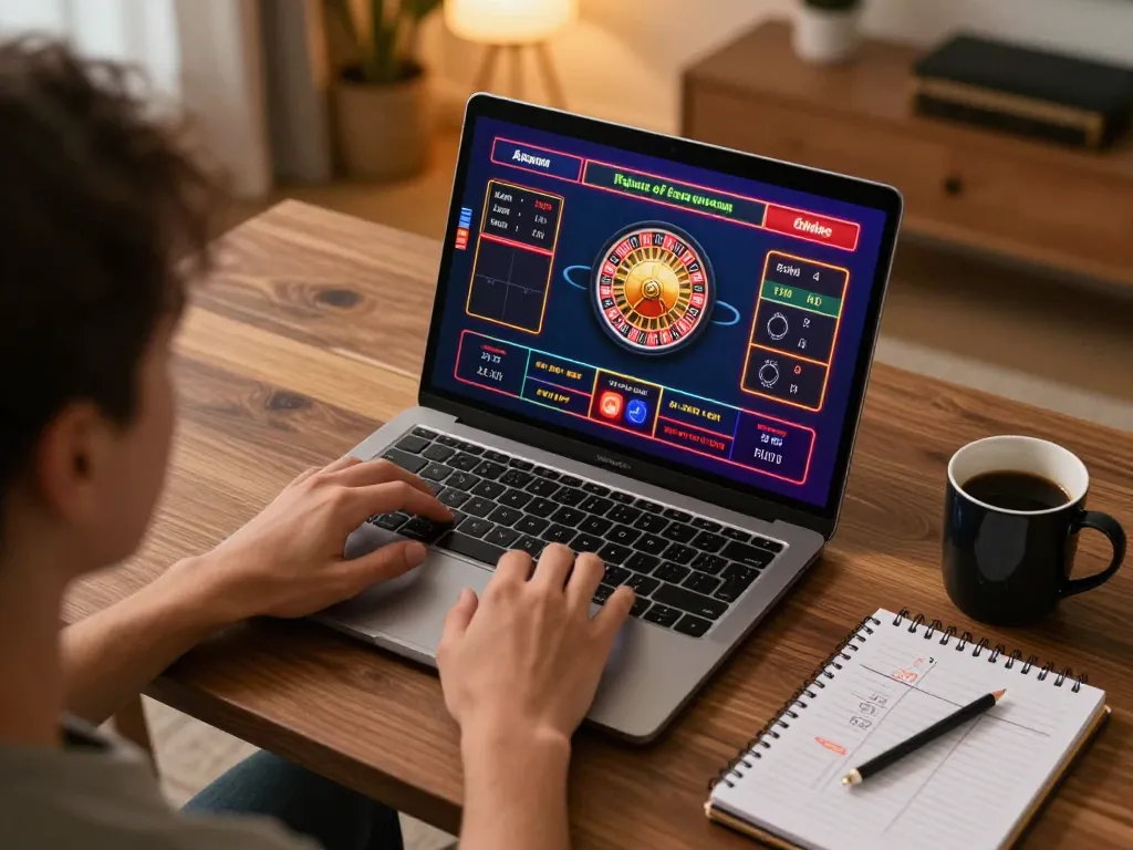 Engaging in HIT CLUB live dealer games from a cozy home gaming setup, showcasing online betting strategy.