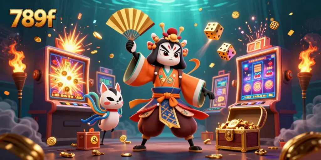 Experience the thrill of winning at 789f with vibrant characters and dynamic casino elements.