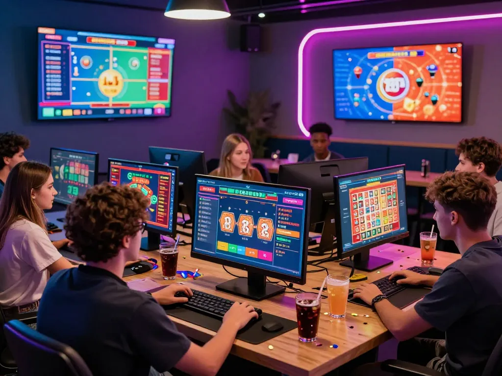 Exciting nk88 com online gambling environment with friends enjoying diverse gaming experiences and vibrant atmosphere.