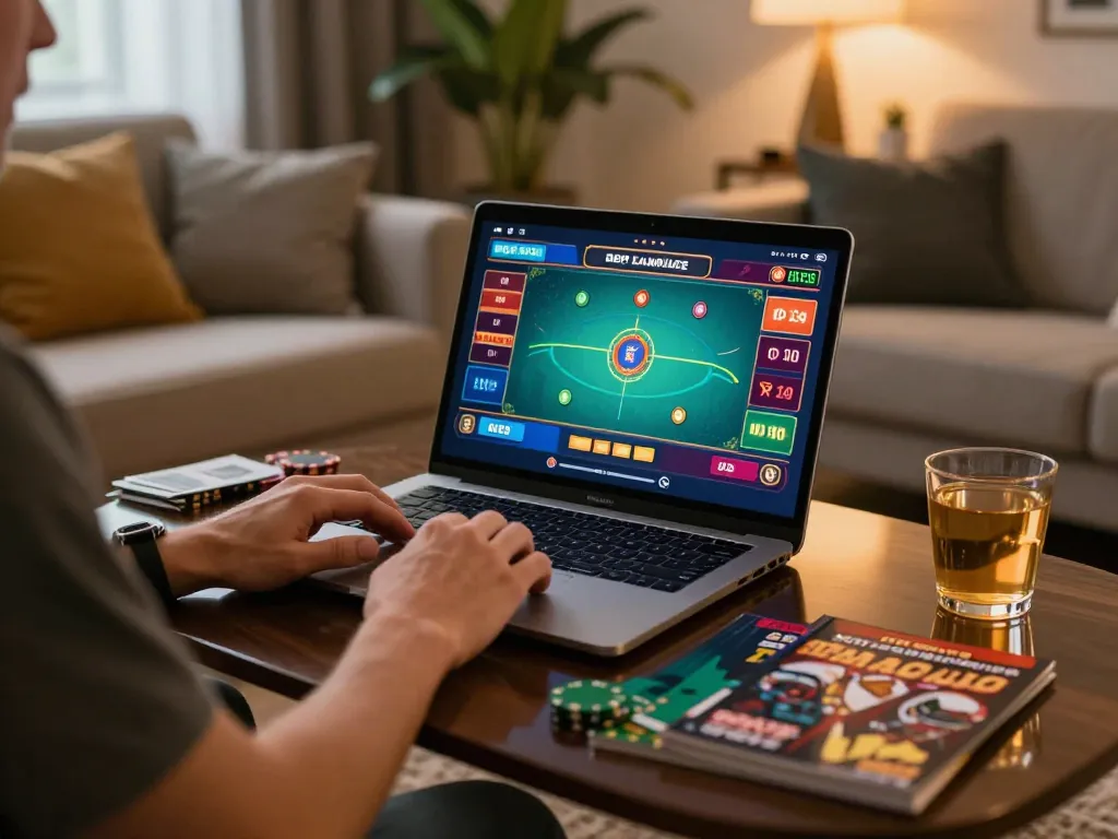 Engaging online gaming session at hit club with strategic focus on poker betting interface.