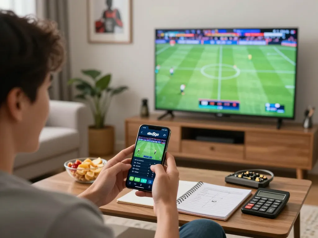 Engaging online sports betting moment with abc8go app on smartphone, showcasing real-time action and excitement.