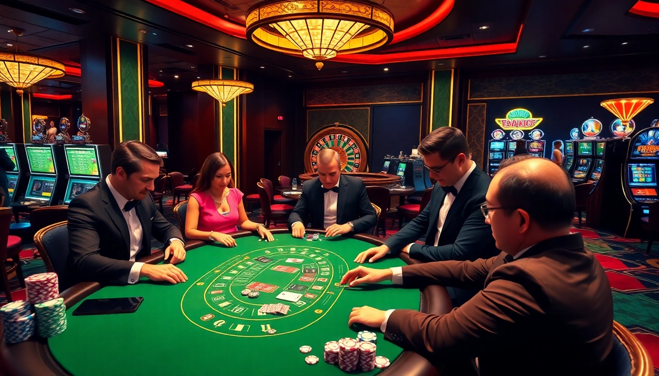 Experience the thrill of "trang chủ kim88" with dynamic casino visuals featuring players at a blackjack table.