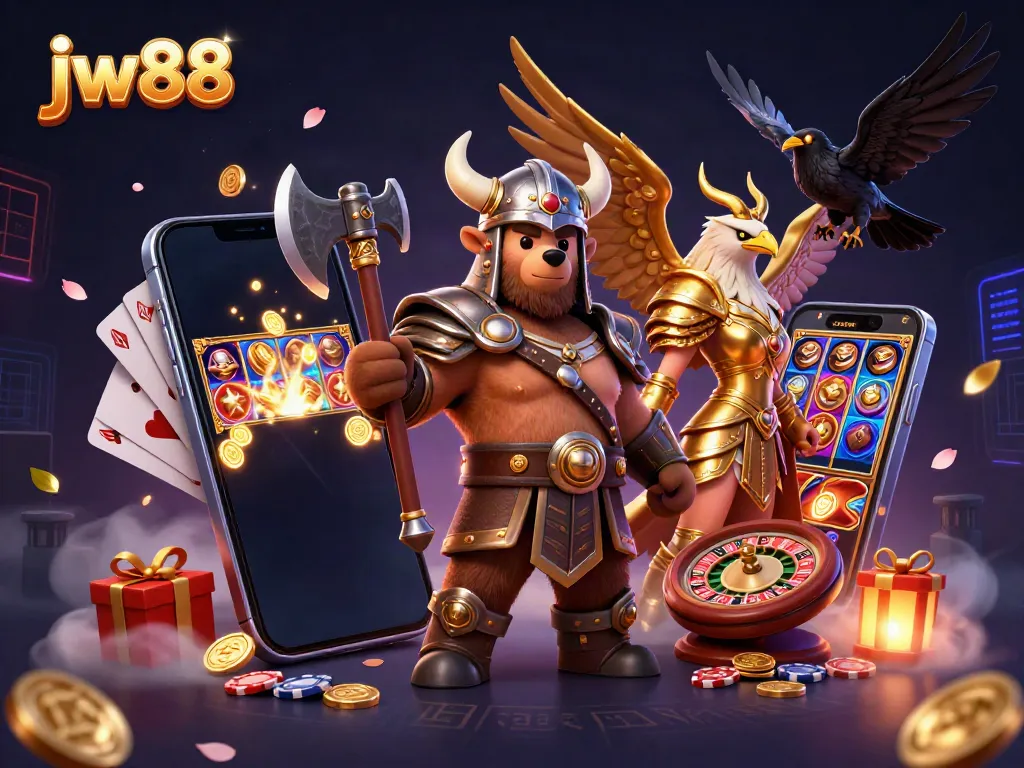 Engage in thrilling gaming adventures with jw88's vibrant 3D casino world.