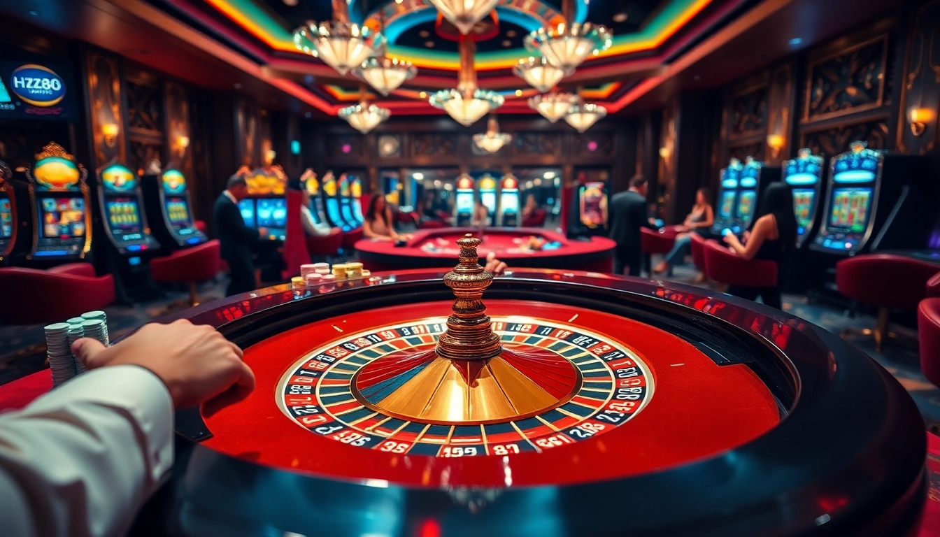 Experience thrilling betting action at https://hz88.kim/ with an exciting casino roulette scene.