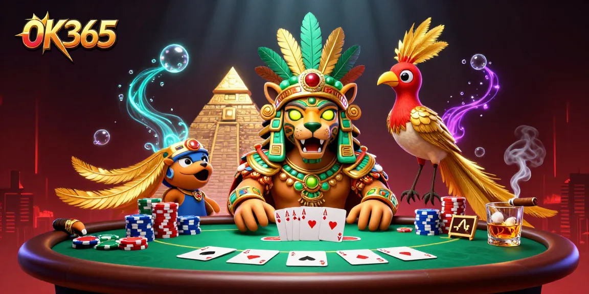 Experience thrilling gameplay with OK365, featuring vibrant casino elements and dynamic characters.