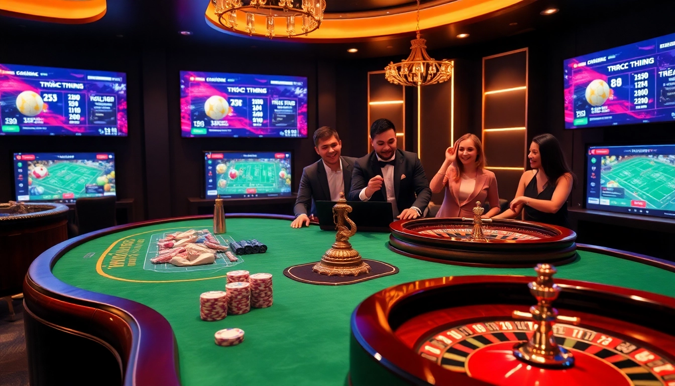 Engage in Trực tiếp thể thao with thrilling gambling action around luxurious casino tables and dynamic betting screens.
