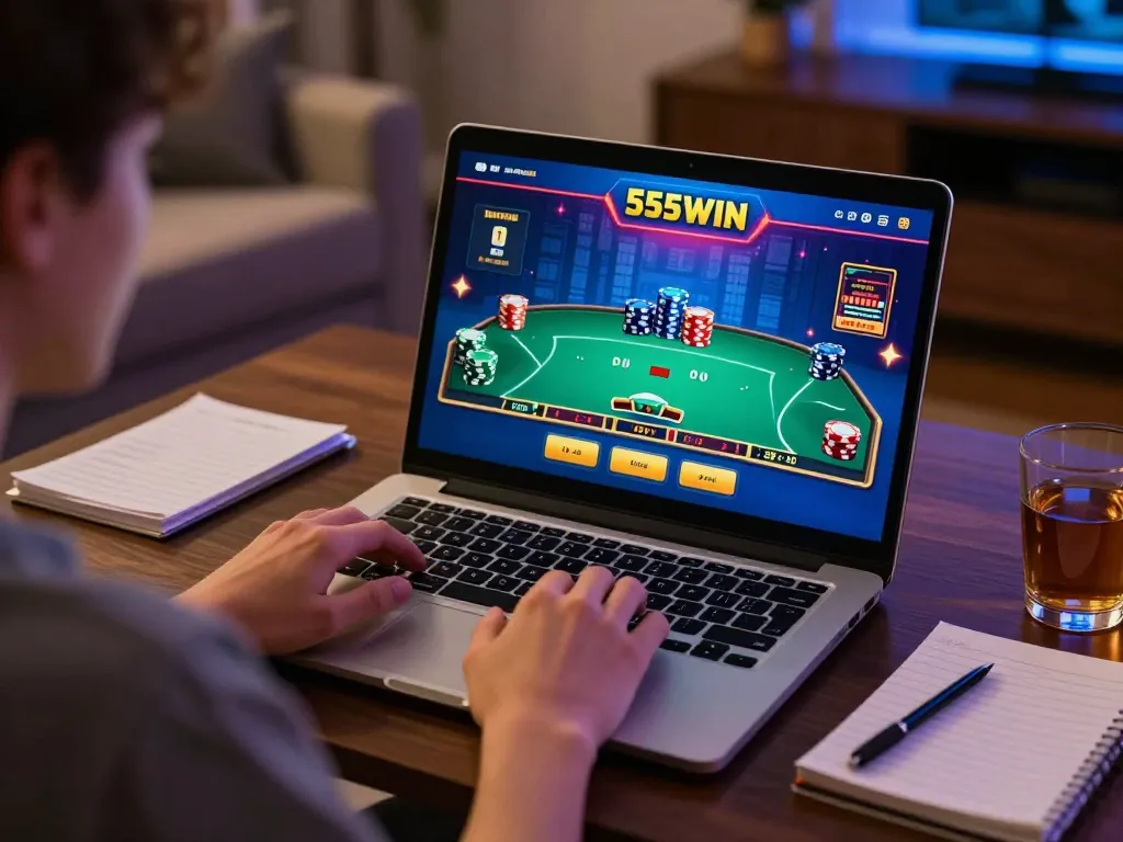 Experience exciting gameplay and winning strategies on 555WIN's online blackjack platform
