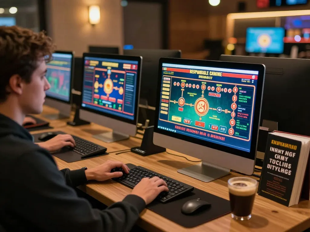Engaging in online gaming at Fun79 INK with desktop setup showcasing various casino games