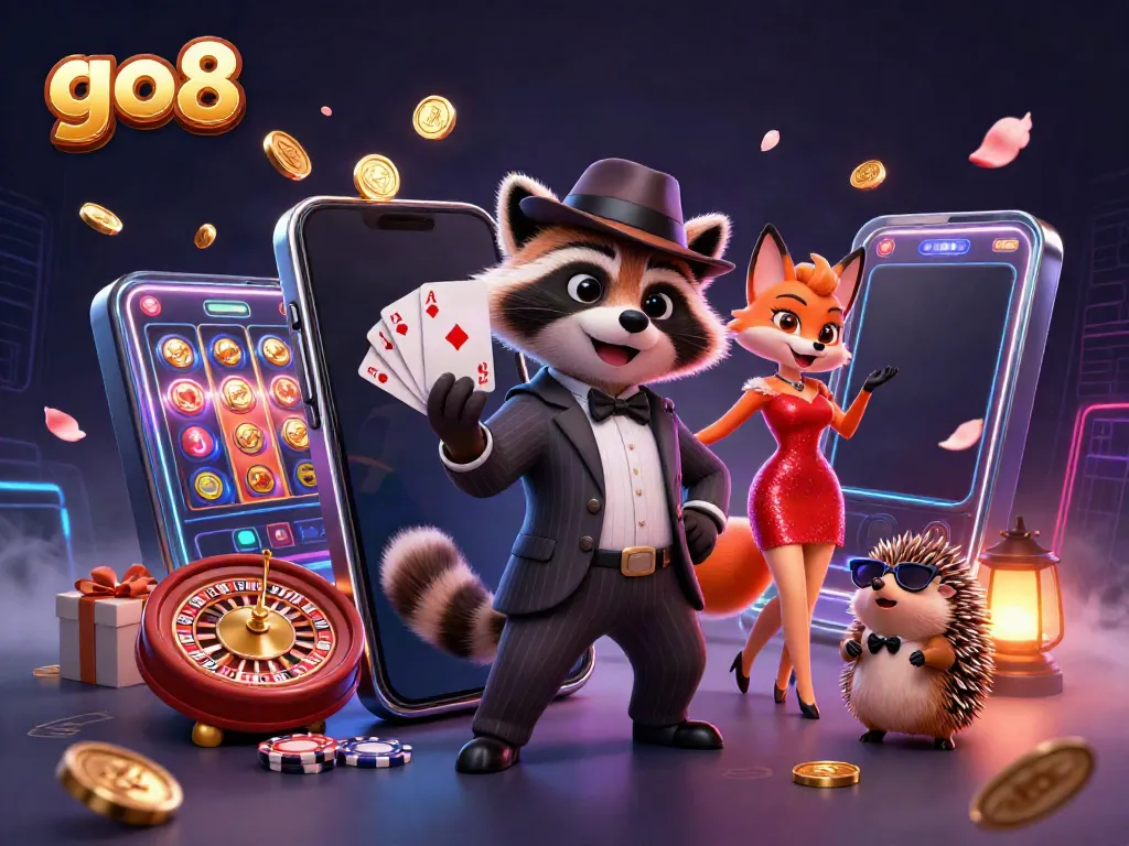 Engage with the exciting world of go8 casino gaming featuring characters and dynamic game elements immersed in a vivid environment.