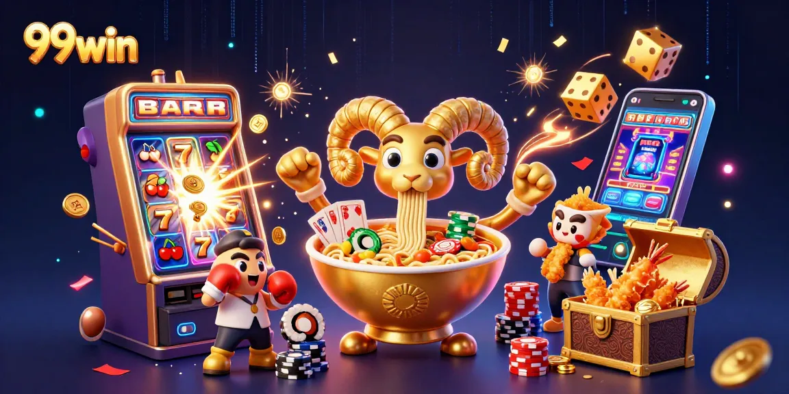 Engage with 99win's vibrant casino games, featuring dynamic characters and a jackpot explosion.
