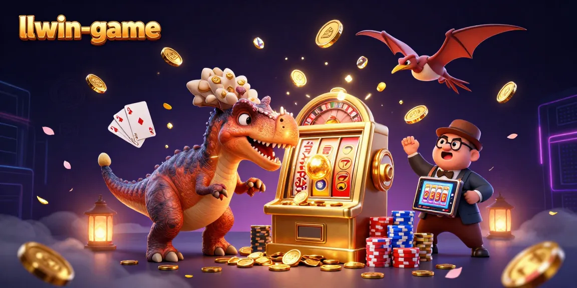 Capture magic at the casino with llwin-game as characters bring slots to life under swirling coins.