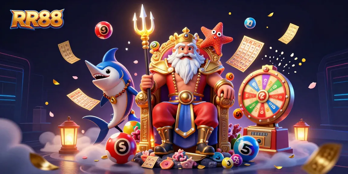 Spin and win with RR88 in a vibrant 3D casino illustration full of excitement and rewards.