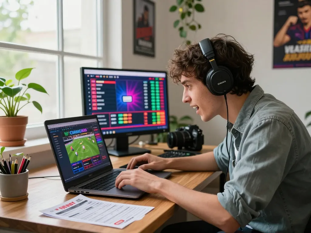 Dynamic betting experience on Vsbet with a user engaged in online wagering.