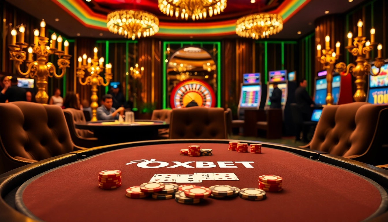 Experience high-stakes action at OXBET with luxurious poker games and vibrant casino tables.