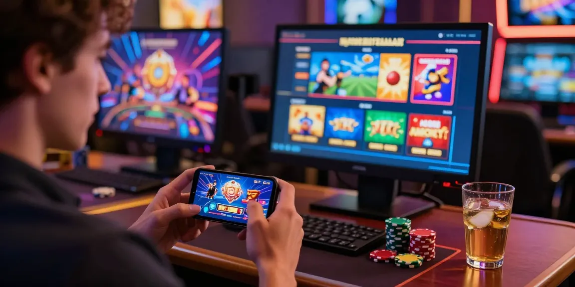 Engaging scene of a user enjoying 123b tải app with colorful gaming content.